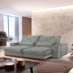 Sofá Turim Linho 02 Módulos De 100cm B25cm Meu Sofá Online A230 Linho Cinza