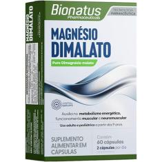 Bionatus, Magnézio Dimalato, Suplemento alimentar, 60 cápsulas • 30 doses, Cinza