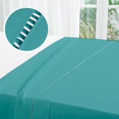 Lençol King de Cima c/ Vira e Ponto Palito Percal Flex 400 Fios Toque 