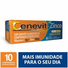 Vitamina C + Zinco 10mg Cenevit Sabor Laranja 10 comprimidos efervescentes 10 Comprimidos Efervescentes