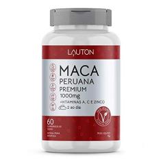 Maca Peruana Premium 1000mg c/vitamina A, C e zinco - Lauton Nutrition 60 comprimidos 100% Vegana