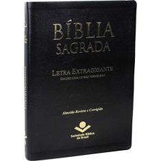 Bíblia Sagrada Letra Extragigante com índice digital - Couro bonded Preto: Almeida Revista e Corrigida (ARC) com Letras Vermelhas