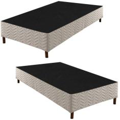 2 Base Box Solteiro 42x88x188cm mônaco Rustico Branco/Bordo