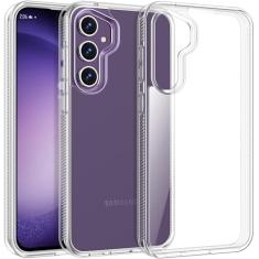 Rayboen Capa transparente para Samsung Galaxy S23 FE, [não amarela] Capa protetora à prova de choque slim fit para Galaxy S23FE com moldura de silicone antiderrapante e parte traseira rígida de