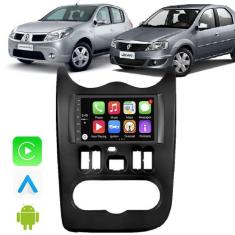 Kit Multimidia Android Sandero 2007 a 2011 7 Pol Carplay Wifi Waze - E