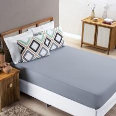 Jogo De Lençol Queen 3 Peças 100% Algodão Malha Fio Penteado Quality -