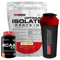 Kit Optimum Isolate Whey Protein 900g  +  Bcaa 100g +  Creatina 100g - Bodybuilders-Unissex