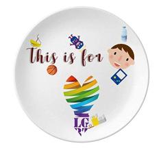 Light s Differentiate Identify Rainbow Igualdade Prato de Porcelana Jantar Redondo Prato Masculino