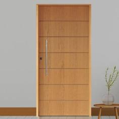 Kit Porta de Madeira 210x82cm Batente 14cm Fechadura Rolete Rodam Imbuia