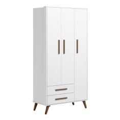 Guarda Roupa Roupeiro Infantil Qencanto Retrô Qmovi Branco Acetinado
