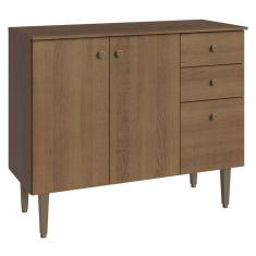 Balcão Gabinete 3 Portas 1 Gaveta Rustic Gourmet Madesa