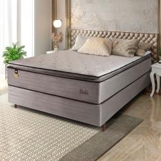Cama Box Casal Hellen Dublin com Molas Ensacadas e Espuma D26 66x138x188cm - Bege