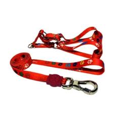 Coleira Peitoral Cães Super Premium Seda 15Mm - Vermelho Nº1 - Nica pe