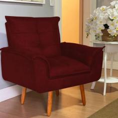 Kit 2 Poltronas Decorativas Opala Suede Marsala