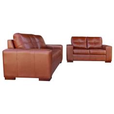 Sofá 2 e 3 Lugares Turim Couro Caramelo