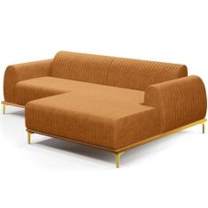 Sofá 5 Lugares com Chaise Direito Para Sala de Estar Molino 350cm D02 