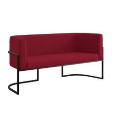 Sofá 2 Lugares com Base de Metal Preto Reforçada Recepção - B BALAQUI 