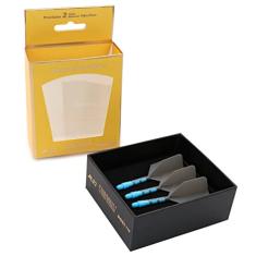 CUESOUL Eixo de dardos integrado ROST T19 e voos em forma de asa grande cinza 28 mm - diga adeus ao voo de dardos de queda