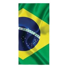 Toalha de Banho e Praia Aveludada Brasil Seleção Torcida Copa do Mundo