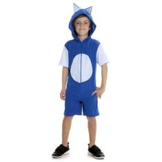 Fantasia Sonic Infantil com Capuz Confortável e Divertida - Abrakadabr