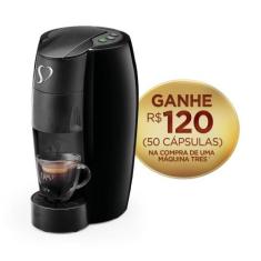 Cafeteira Espresso LOV Preta Automática Logo Cromado - TRES 3 Corações