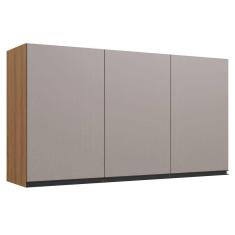 Armário Aéreo Cozinha 120 Cm 3 Portas 2 Prateleiras Montana/Fumê - Quiditá Móveis