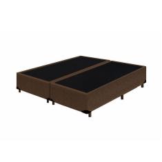 Cama Box Casal Bipartido Extremo Reforçado Principe das Camas Suede Marrom 138x188x40