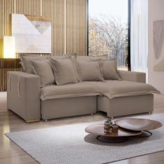 Sofá Cama Retrátil e Reclinável 240cm Arizona Com Almofadas - Celflex