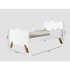 Mini Cama Infantil com Proteção Lateral Cambel Móveis Branco