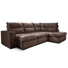 Sofá Solar Com 2 Lugares Direito E Chaise Esquerdo Marrom