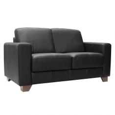 Sofá 2 Lugares Sala de Estar 155cm Estocolmo Couro Preto Gran Belo