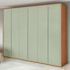 Guarda-roupa Casal Loop 6 Portas Amendoa Clean/Salvia