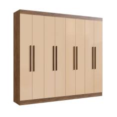 Guarda Roupa Casal Mdf Califórnia 60800 8 Portas 4 Gavetas Castanho/Nude