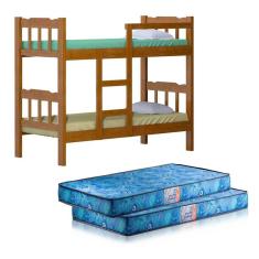 Beliche De Madeira Nogueira Perola Nemargi Com 2 Colchões Gazin