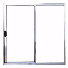 Janela 2 folhas 1,00x1,00 sem grade no alumínio brilhante