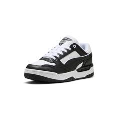 PUMA Tênis masculino retrô Rebound, Branco/preto, 39