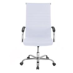 Cadeira De Escritório Esteirinha Base Cromada Com Rodinha Fortt Pequim Branca - CEF09-B