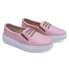 Tênis Feminino Casual Slip On Sapatilha Feminina Cano Baixo Sapatênis Elástico Delicado Moderno-Feminino