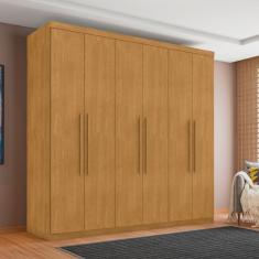 Guarda Roupa Casal Cotia 6 Portas de Bater 4 Gavetas MDF Naturalle Casa H