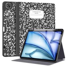 Supveco Capa para iPad Air 13 polegadas M3 2025, M2 2024 e iPad Pro 12.9 6ª/5ª geração 2022/2021 com suporte para lápis [carregamento de lápis + despertar/hibernar automaticamente], capa fólio com