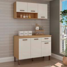 Cozinha Modulada 3 Peças 100% Mdf Freijo/White