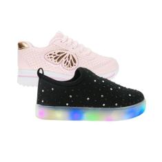 Sapato Tenis Infantil Feminino - KIT 2 PARES Tam 24 ao 34 - sapatinhos