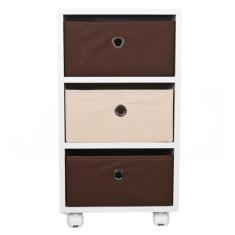 Mesa de cabeceira  gaveteiro Organibox com 3 gavetas e rodízios 32x56x