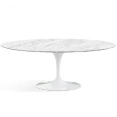 Mesa De Jantar Saarinen Oval 120X80cm Mármore Carrara Branco