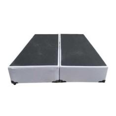 Base Box Queen Bipartido Blindado Sintético Branco