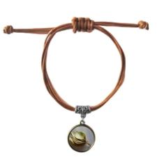 DIYthinker Pulseira Simpol Leaf Plant Picture Nature Pulseira de couro corda escondida marrom joia presente