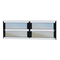 Janela de Alumínio Basculante 2 Seções 40x200cm Vidro Espelhado Elite Brimak Mix Preto