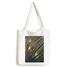Sacola de lona com imagem de planta verde e bolsa de compras casual