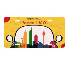 DIYthinker Placa de carro com traços de arranha-céus da Austrália Decoração de carro