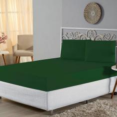 Jogo de Lençol Queen Malha 100% Algodão 3 Peças - Verde Bandeira
